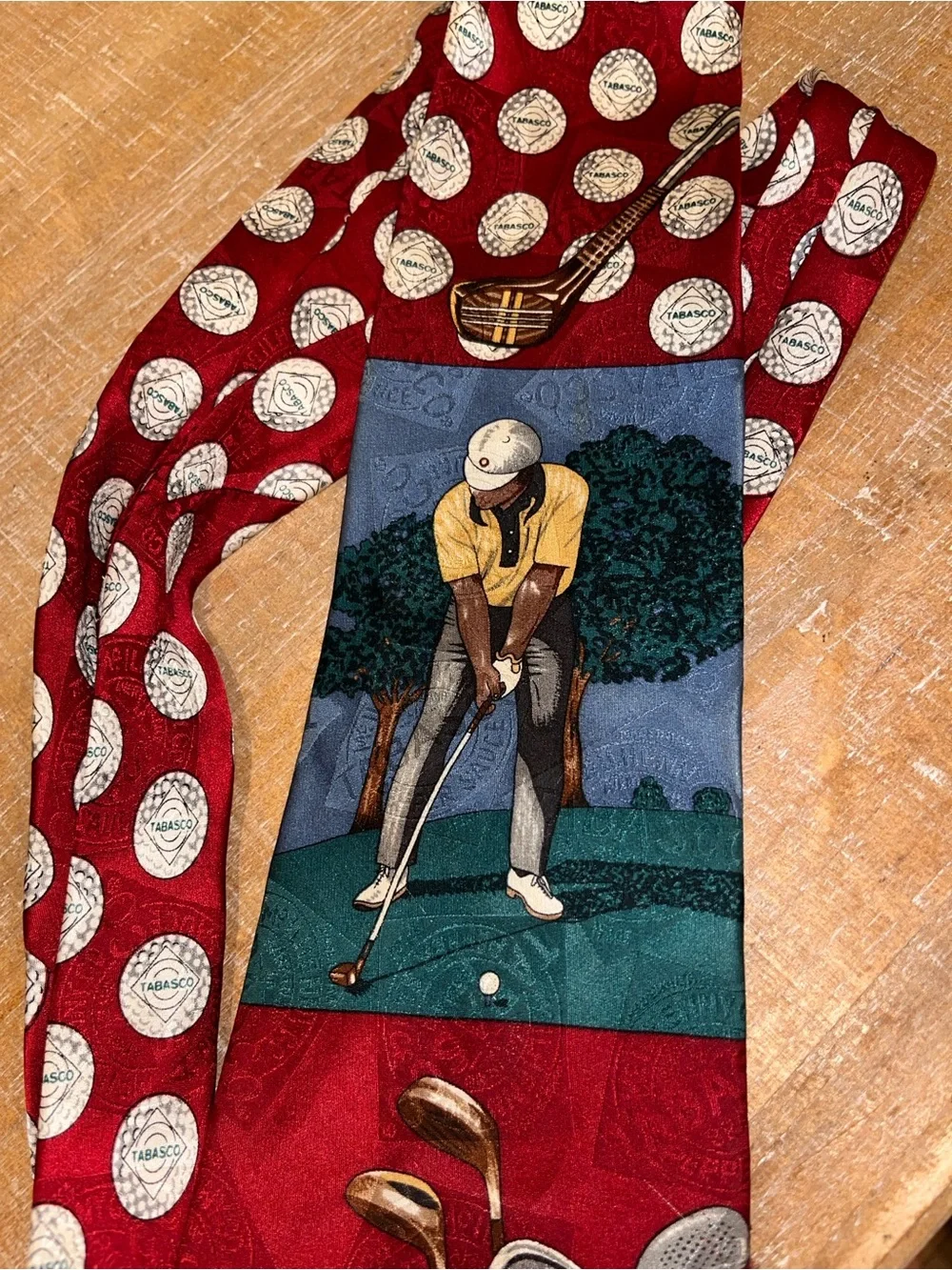 Tabasco Brand Hot Sauce Necktie Golfer Made In USA Mint